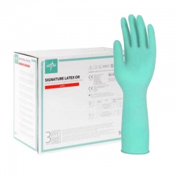 Medline Signature Latex Green Powder-Free Surgical Gloves